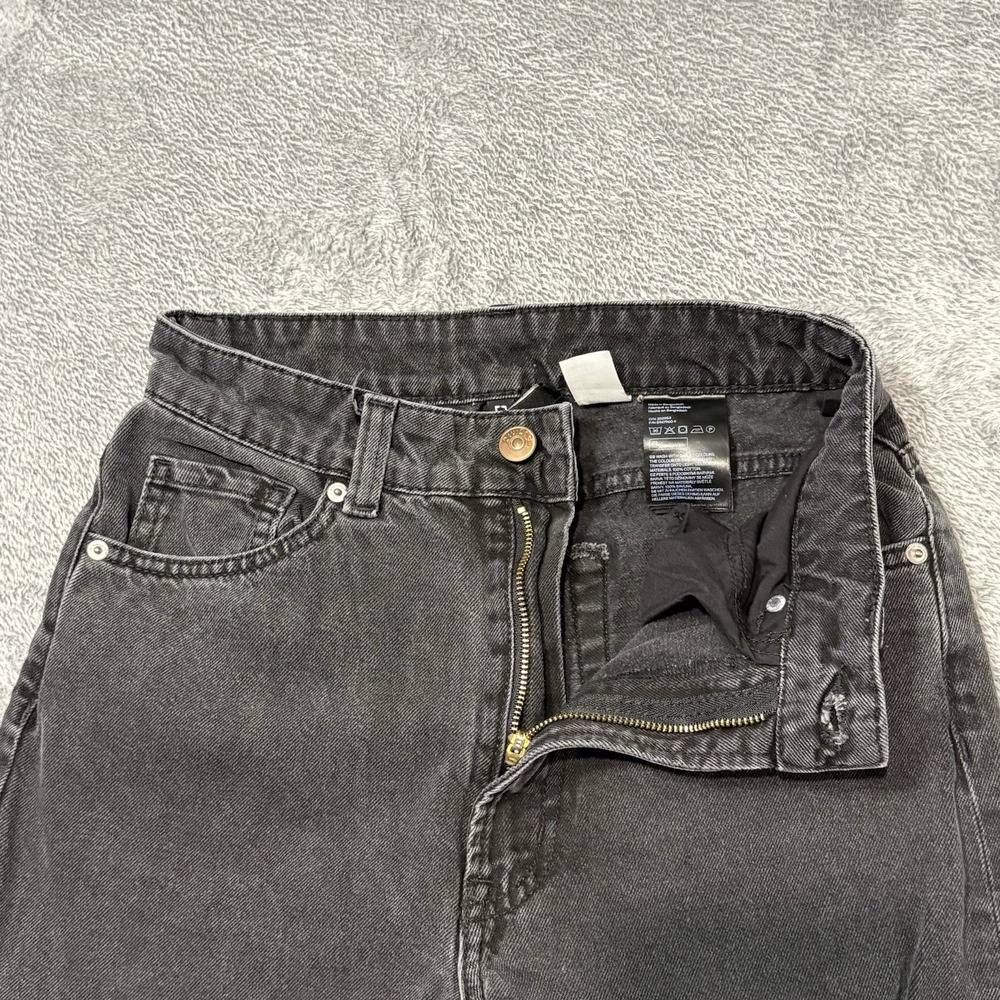 H&M Divided Womens Gray Distressed Wide Leg Jeans Size 4 EU36 Black Denim‎ - Picture 6 of 12